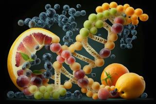 gmo food genetically modified crops engineered agriculture concepts fruit vegetables neural network generated art 76080 22559